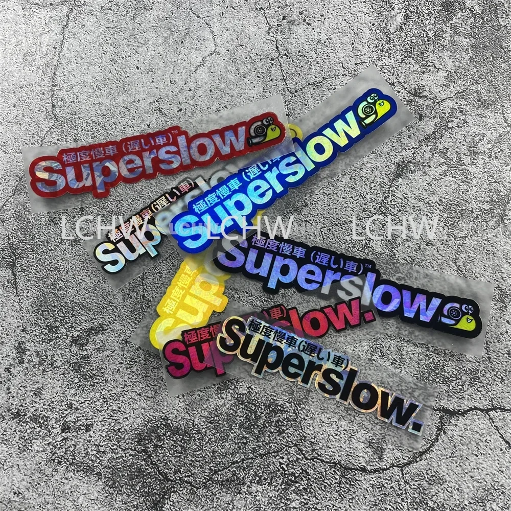 Car Styling Superslow Japanese Snail Warning Sticker Auto Window Bicycle Motor Body Decal Forged Holographic 1 piece
