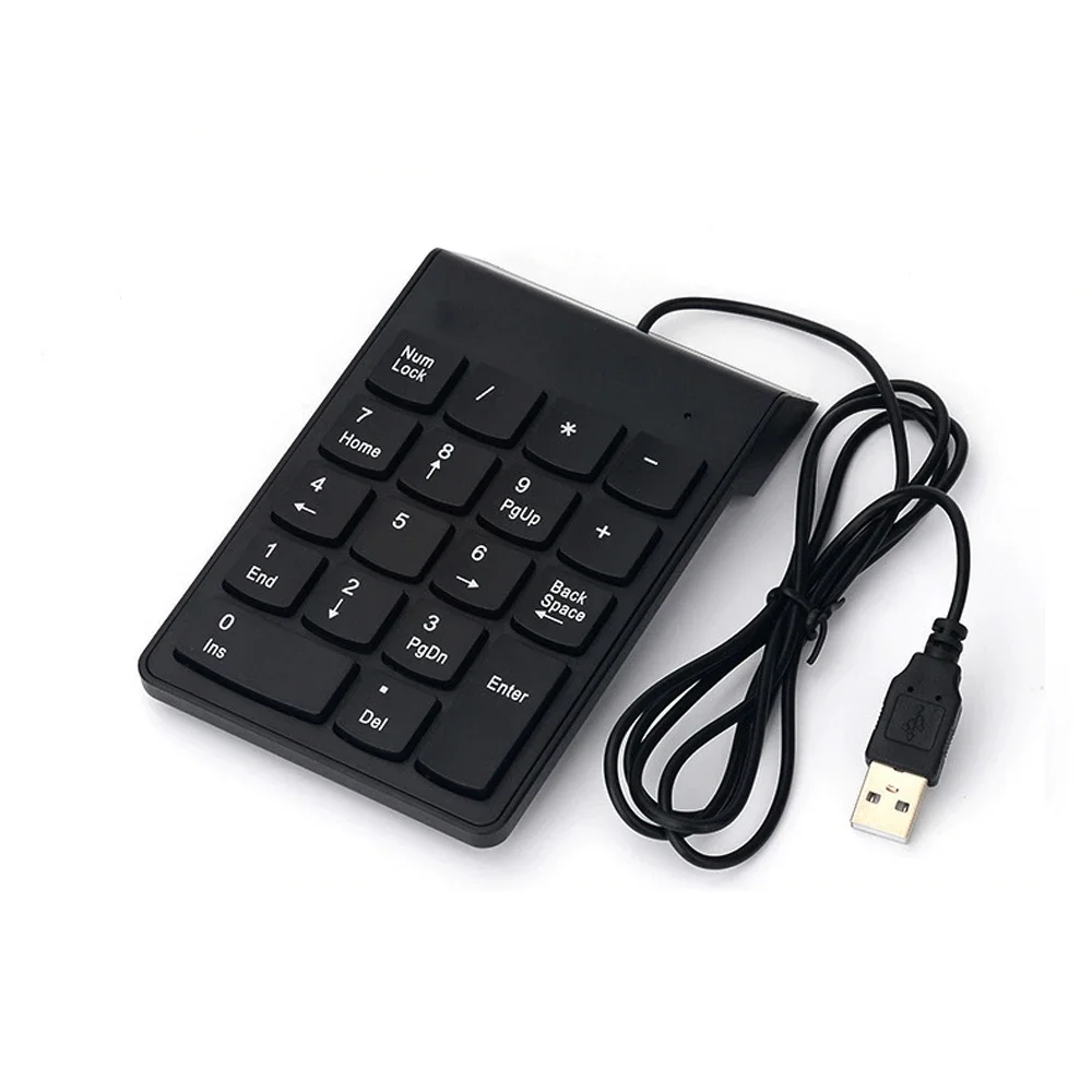 USB Wire Numeric Keypad Numpad 18 Keys Small-Size Digital Keyboard For Accounting Teller Laptop Notebook Tablet Number Keycap