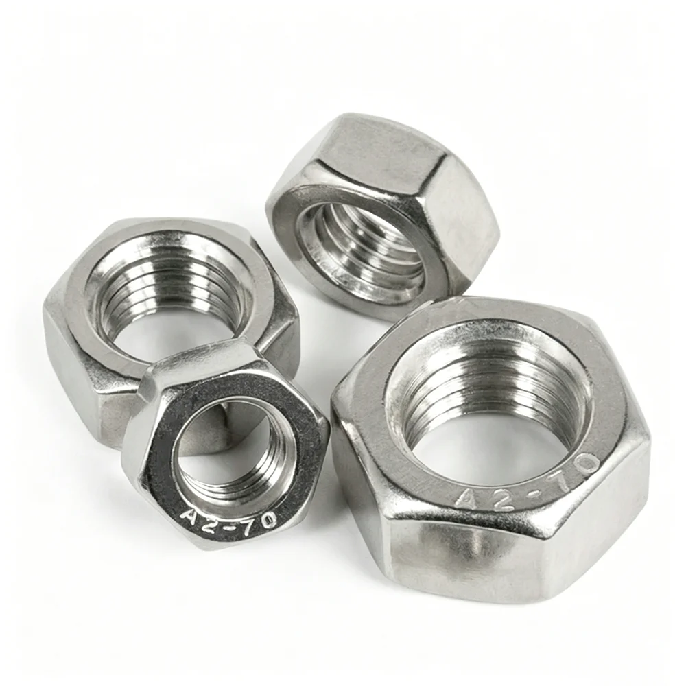 Metric Hexagon Nuts 304 Stainless Steel External Hex Nuts Accessories M3 M4 M5 M6 M8 M10