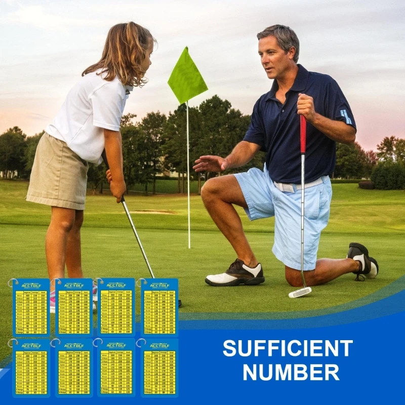 Guide Card for Golfs Club Chart Card Golfer Quick Reference Distance Card