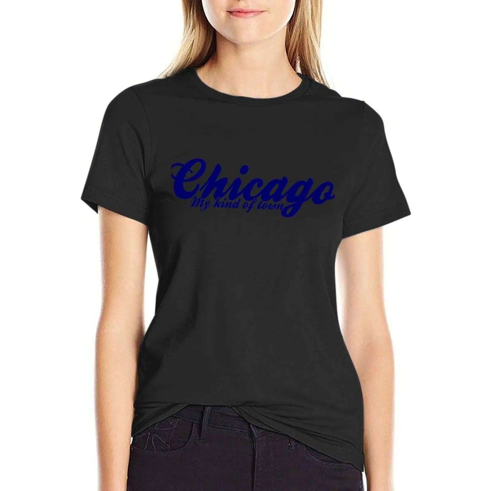 

Chicago T-Shirt Female clothing summer clothes summer top korean fashion workout shirts for Women loose fit