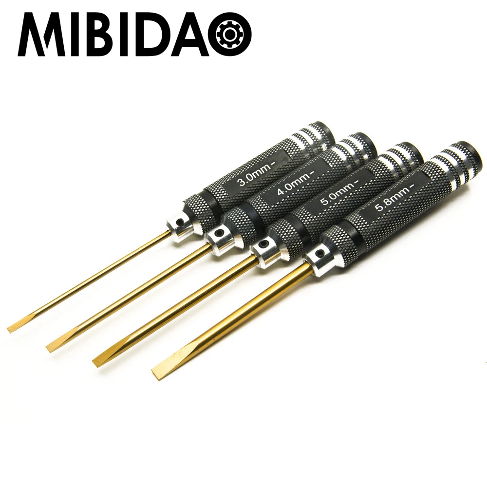 MIBIDAO 3.0 4.0 5.0 5.8mm Slotted Screwdriver Screw Bolt Driver Repair Disassemble Tool for RC Car Boat Airplanes Model Toys