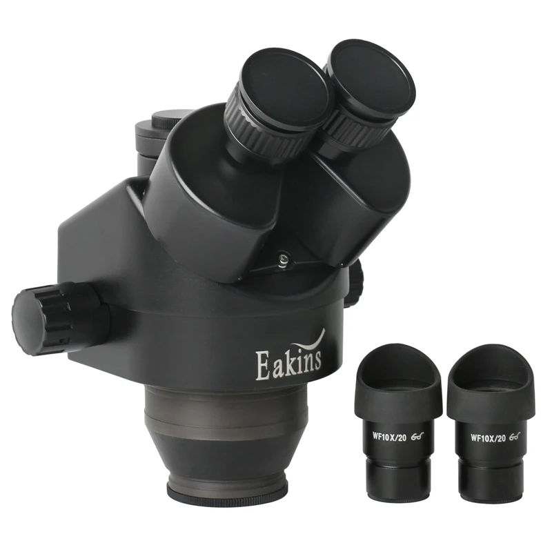 Imagem -04 - Simul-foco Parfocal Trinocular Microscópio Estéreo Cabeça Wf10x Ocular Dioptria Observação Amplificação Display 3.5x 7x 45x 90x