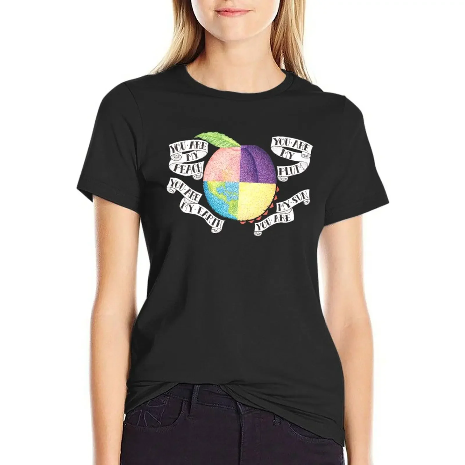 

Peach T-Shirt tops cute clothes Blouse new edition t shirts for Women