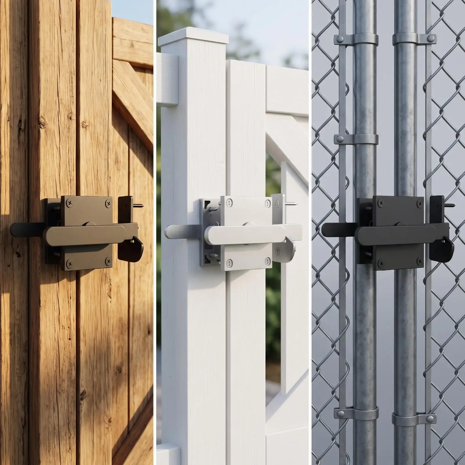 Heavy Gauge Steel Barn Door Handle with Double Sided Latch for Gate Opening Mechanism and Door Security