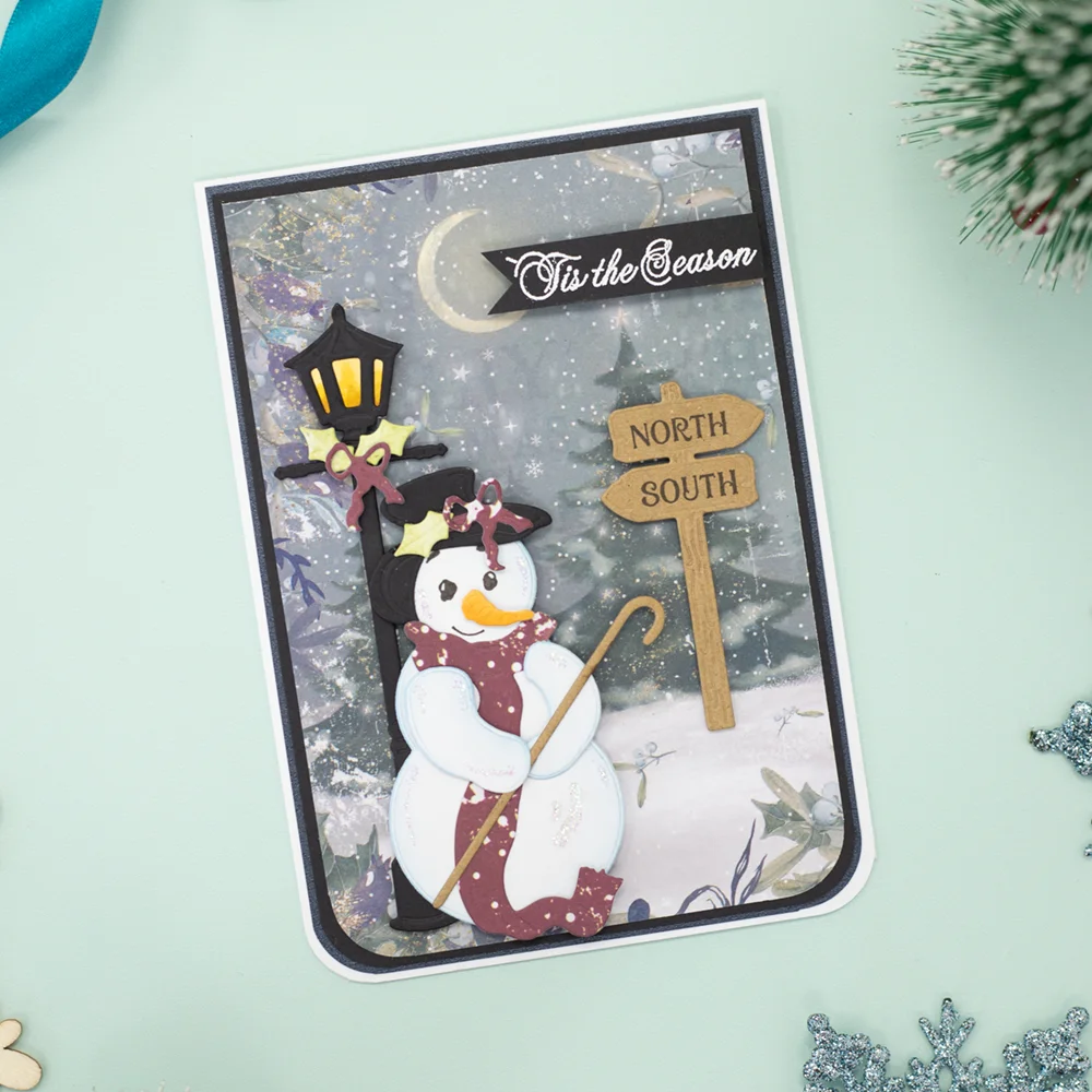 Troqueles de corte de Metal de diosa de la suerte, Snowman Jolly, álbum de fotos de álbum de recortes Diy, artesanía de tarjetas de papel en relieve