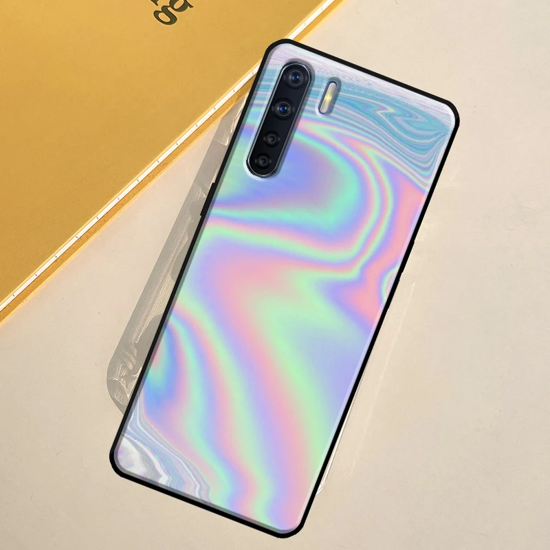 Holographic Iridescence Case For OPPO A17 A16 A15 A54 A74 A94 A57 A77 A78 A72 A52 A53 A31 A5 A9 A96 A76 A54S Cover