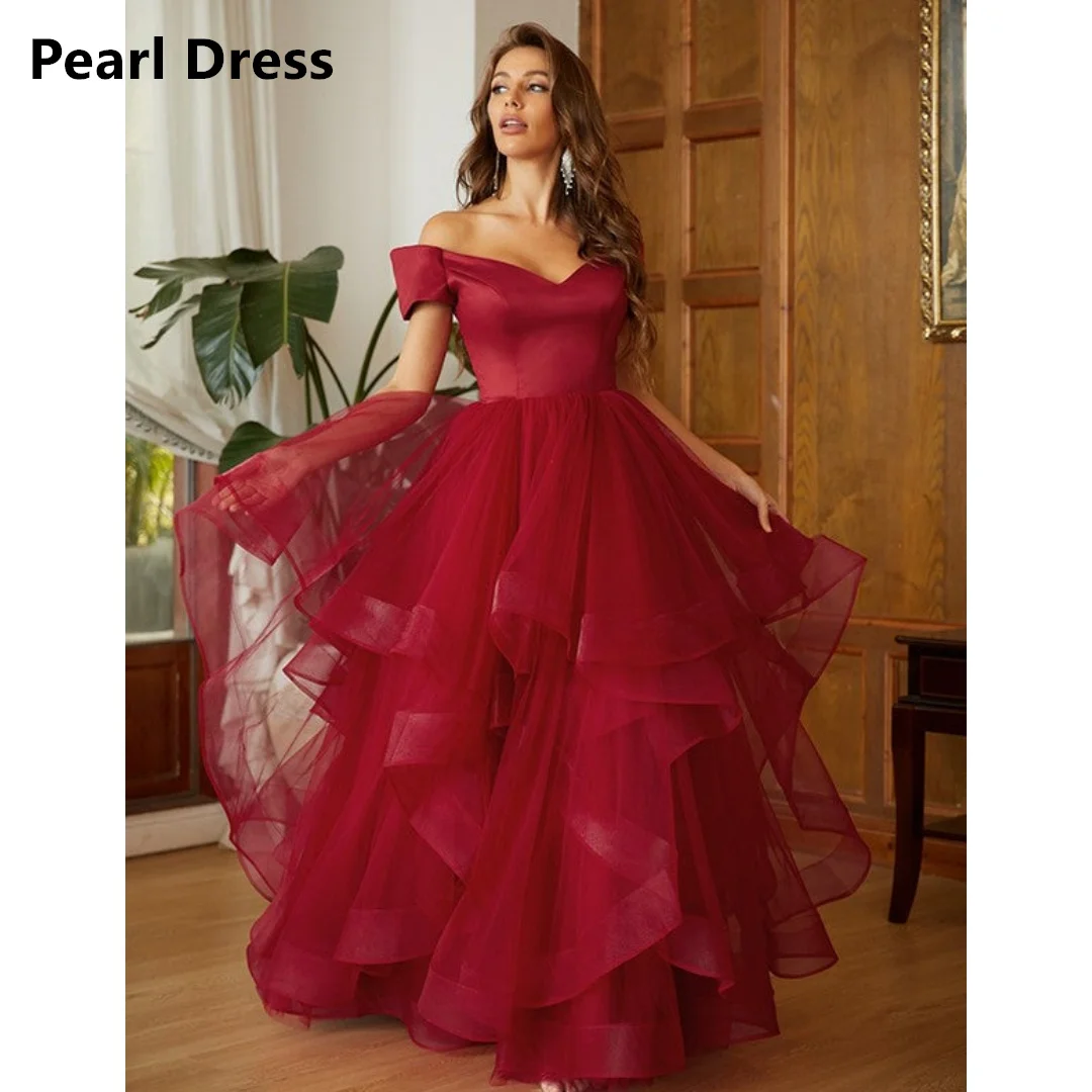 Wedding Dress Luxury Dresses Women 2024 Custom Made Claret Women's Long Evening Dress on Offer V-neck Ground Length Layered Gala