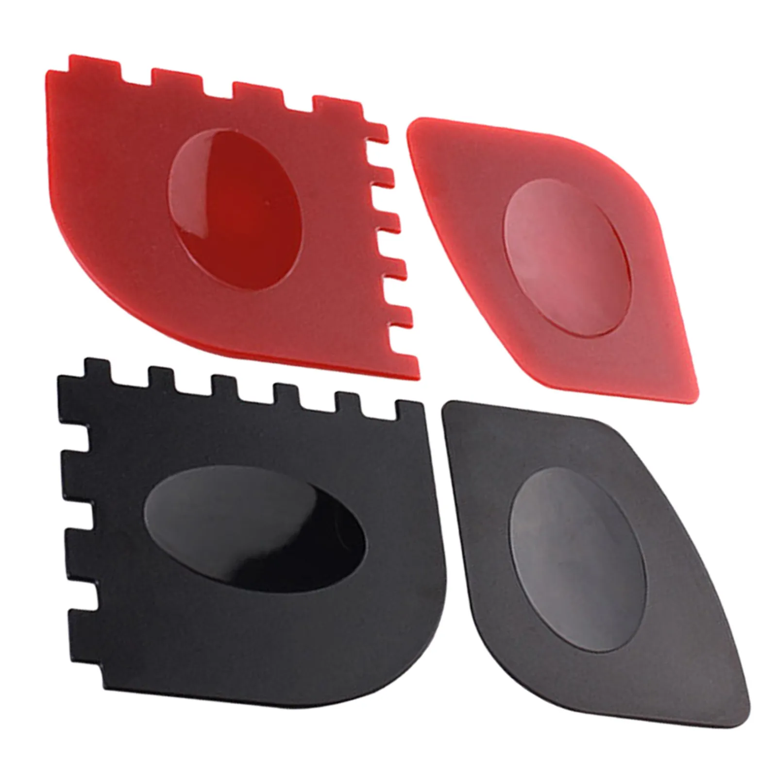 4Pcs Pan Scraper Set for Grill Griddle Iron Skillet Plastic Pc Material Ergonomic Thumb Grip Scrapers Barbecue Cleaning Kitchen