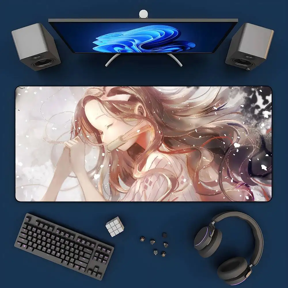 Demon Slayer Anime Gamer Mouse Pad Rubber Keyboard Desk Mat With 2MM Lock Edge Design