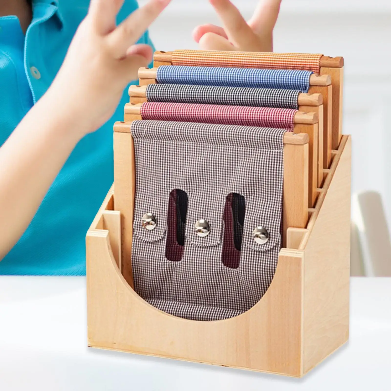 

Busy Boards Storage Holder 6 Slot Basic Life Skills Early Educational Dress Boards Storage Frame for Buckle Zip Snap Classroom