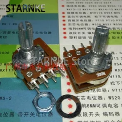 3PCS WH148 Type Dual Horizontal 8 Pin With Step B50K B100K Ohm B503 B104 Flower Shaft Length 20/25MM Audio Volume Potentiometer