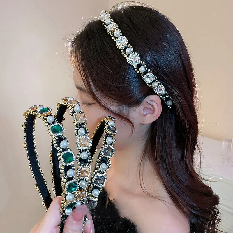 Multicolor Gem Headband Hair Hoops for Women Luxury Shiny Full Rhinestone Headbands Hair Accessories Jewelry Headdress - Image 2