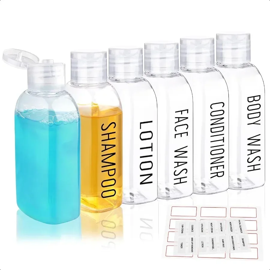 

Travel Bottles for Toiletries 6 PCS 3.4oz 100ml Travel Size Containers Plastic Lotion Bottle TSA Approved Leak Proof Squeeze Bo