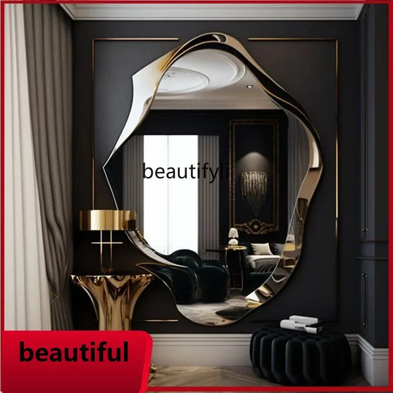 YL  French Style Irregular Wall-Mounted Full-Length Mirror Artistic Creative Decorative Mirror