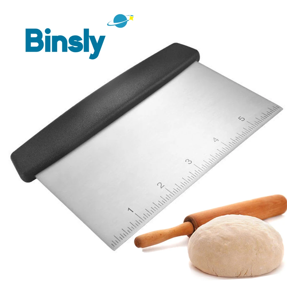 

Кухонный скребок для теста из нержавеющей стали с мерной шкалой, скребок для хлеба, пиццы, кондитерских изделий, инструмент для выпечки и кондитерских изделий