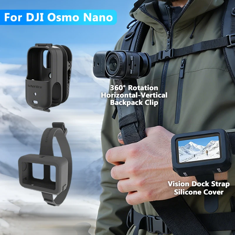 Rucksack-Clip-Halterung Kamerahalterung & Bildübertragungs-Silikon-Handschlaufe für DJI Osmo Nano Kamera-Zubehör