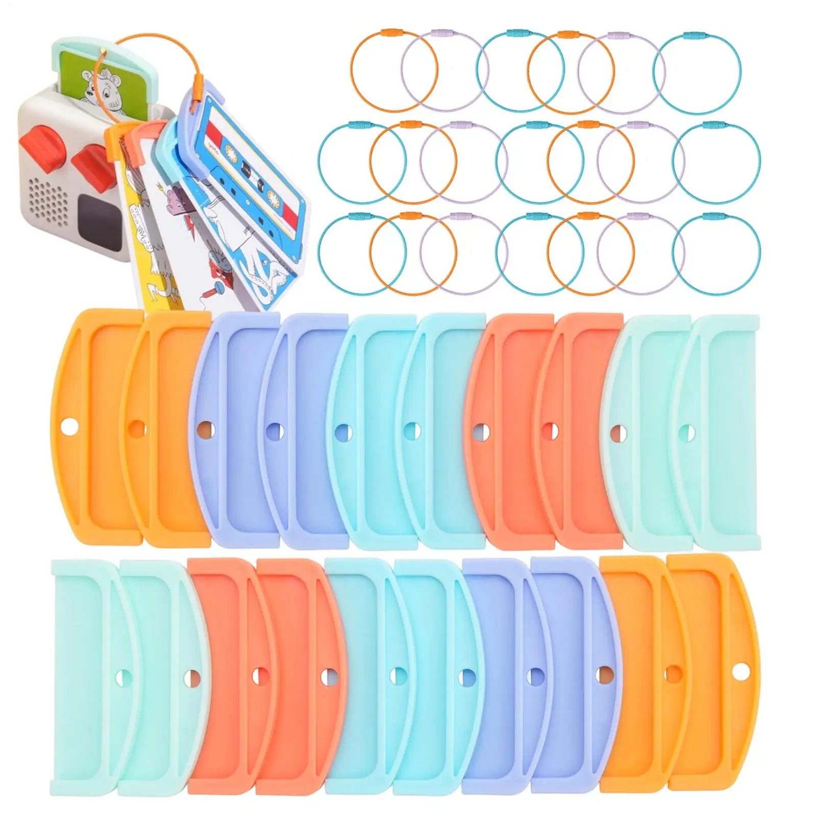 20 Piece Card Rings With Colored Tabs Anti-Loss Easy Categorization Organizer Cards Storage Split Rings for Back to School