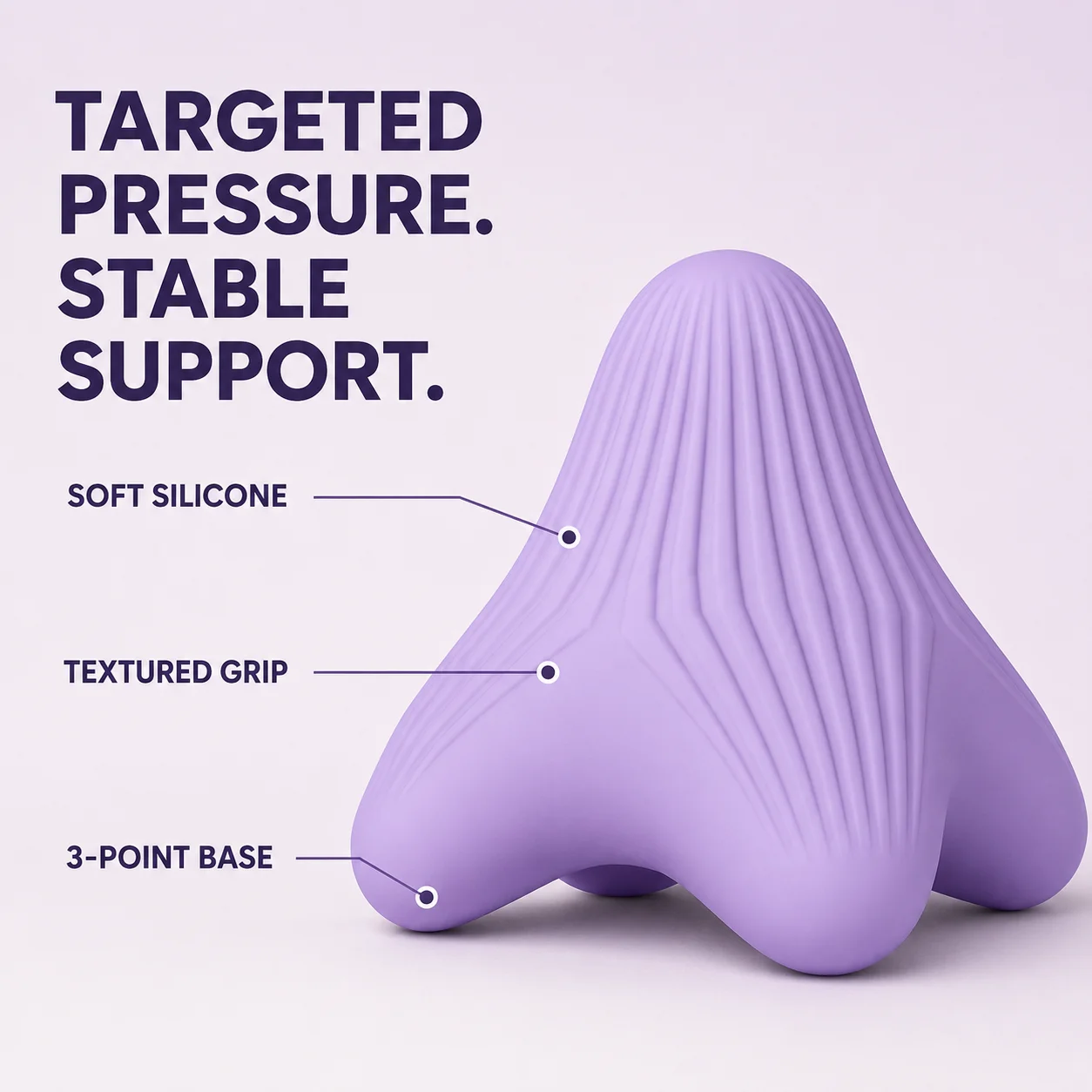 Silicone Trigger Point Massage Cone, 3‑Leg Acupoint Massage, for Neck, Back, Shoulder, Calf and Foot, Portable Muscle Relaxer