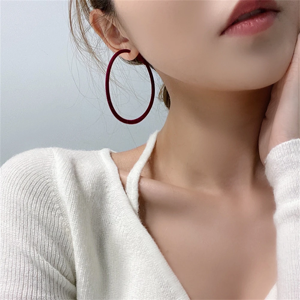 WYBU Korean Fashion Red Earrings Butterfly Women’s Earrings Big Hoop Dangle Earing Vintage Heart Earrings Fashion Jewelry 2021