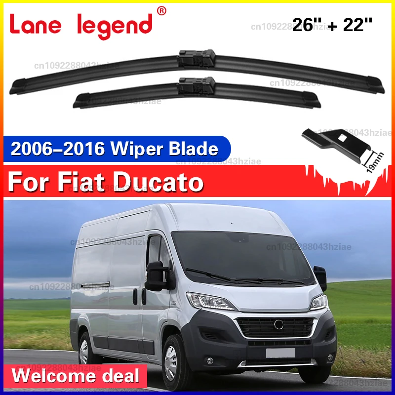 Für Fiat Ducato 2006-2016 Auto Wischerblatt Klingen 26 "+ 22" Windschutzscheibe Windschutzscheibe Sauber Naturl Gummi Autos Scheibenwischer Zubehör