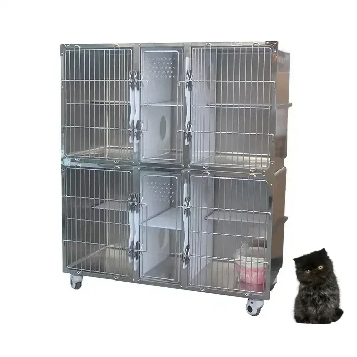 Pet cage pet hospital 304 stainless steel cat luxury cage cat luxury large showcase 4 doors