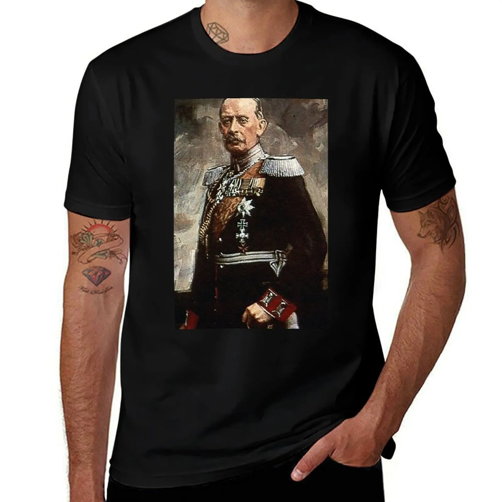 General Alfred Graf von Schlieffen, 1906 T-Shirt Basic Solid Tee for Daily Use T-Shirt