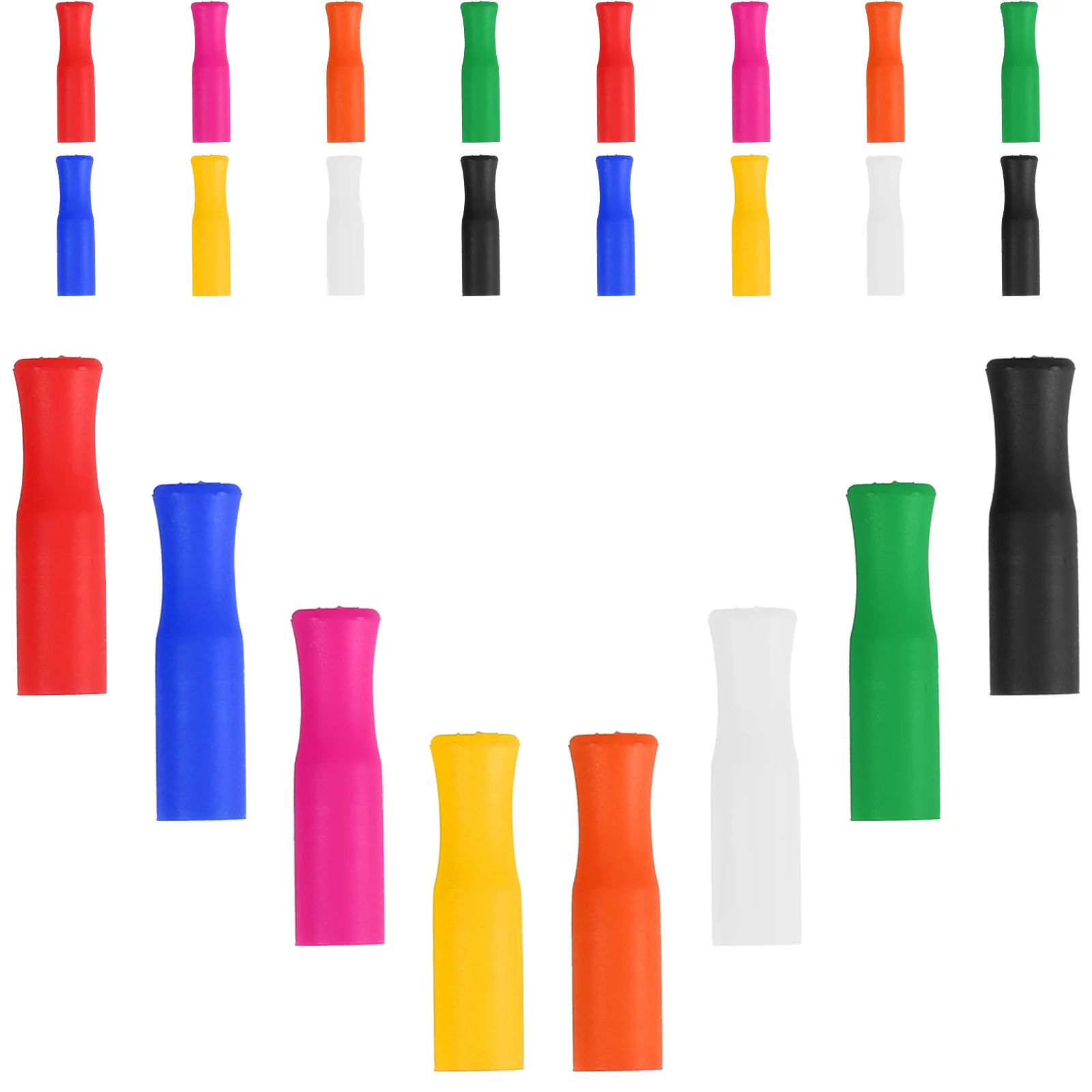 32 قطعة من غطاء قش السيليكون مرن وآمن وموثوق وخيارات ألوان متعددة حجم صغير للاستخدام اليومي أطراف قش السيليكون