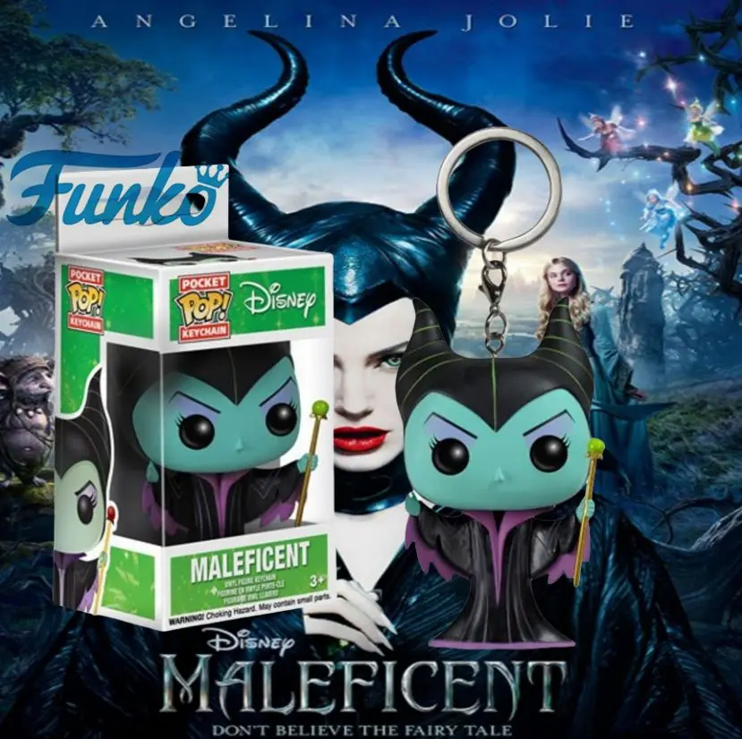 Funko POP Disney película y TV personaje maléfica llavero de bolsillo muñeca de acción juguete para niños llavero correa caja regalo