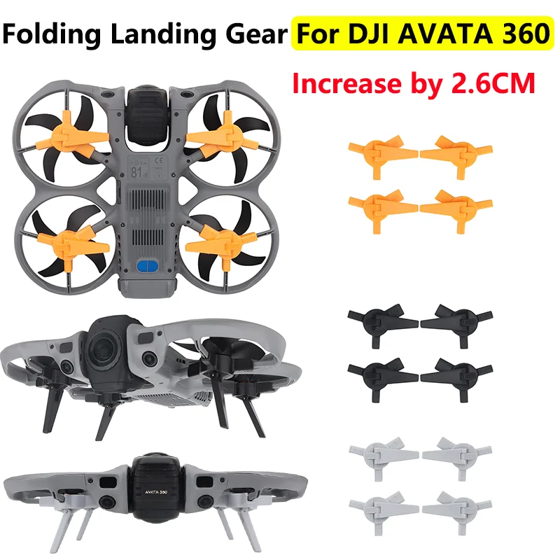 For DJI AVATA 360 Drone Folding Landing Gear Anti-wear Foot Cover Avata360 Support Leg 2.6CM Increased Heighten Bracket Accessor