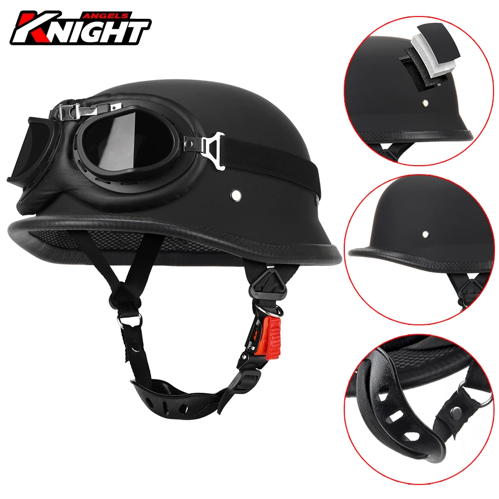 dot-認証オートバイハーフヘルメット落下防止モトクロス乗馬安全ヘルメットサンキャップバイクヘルメットヴィンテージファッション-s-2xl