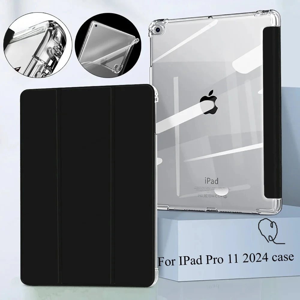 

Чехол для планшета для iPad Pro 11/13 2024 Air7 11 дюймов, 13-дюймовый чехол 2025, прозрачный слот для карандашей для A16 11th 10th Air 6 5 4 2 1 Mini 7 6 Cover
