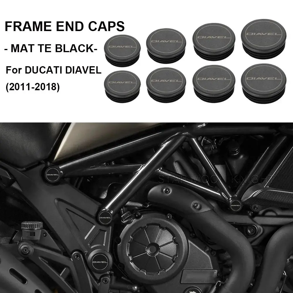 

Motorcycle Accessories Frame Hole Cover Caps Plug Decorative Frame Cap Set For Ducati Diavel 1200 2011-2018 Carbon Dark Strada