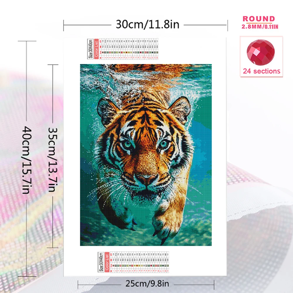 Evershine Diamond Mosaic Tiger Animal Full Square Painting Picture Of Rhinestones Diamond Embroidery DIY New Arrival Wall Decor