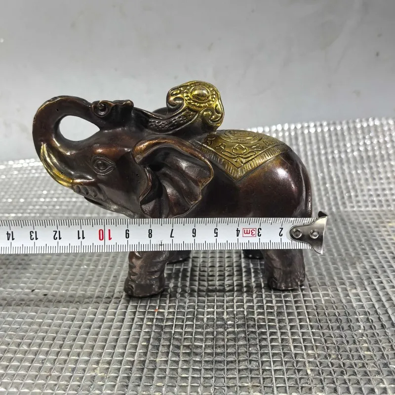 A pair of ornaments, water-absorbing fortune copper elephant crafts, large size for living room and wine cabinet
