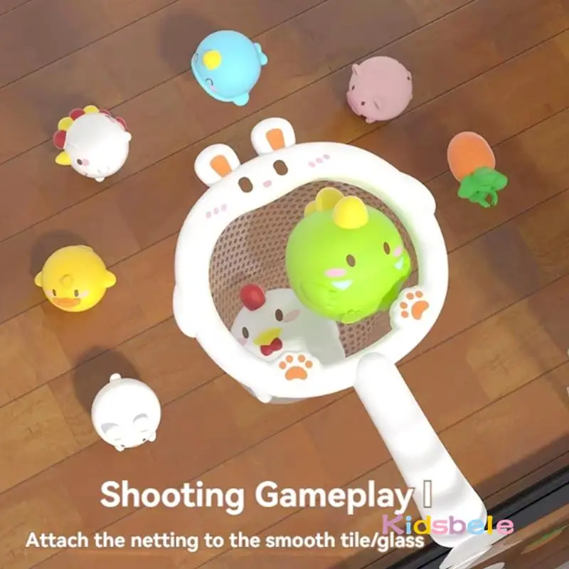 شبكة صيد 2 في 1 مع 6 ألعاب مضيئة للسباحة على شكل حيوانات لطيفة وهدايا حمام السباحة للأطفال الصغار ألعاب حمام السباحة المطاطية الناعمة #4