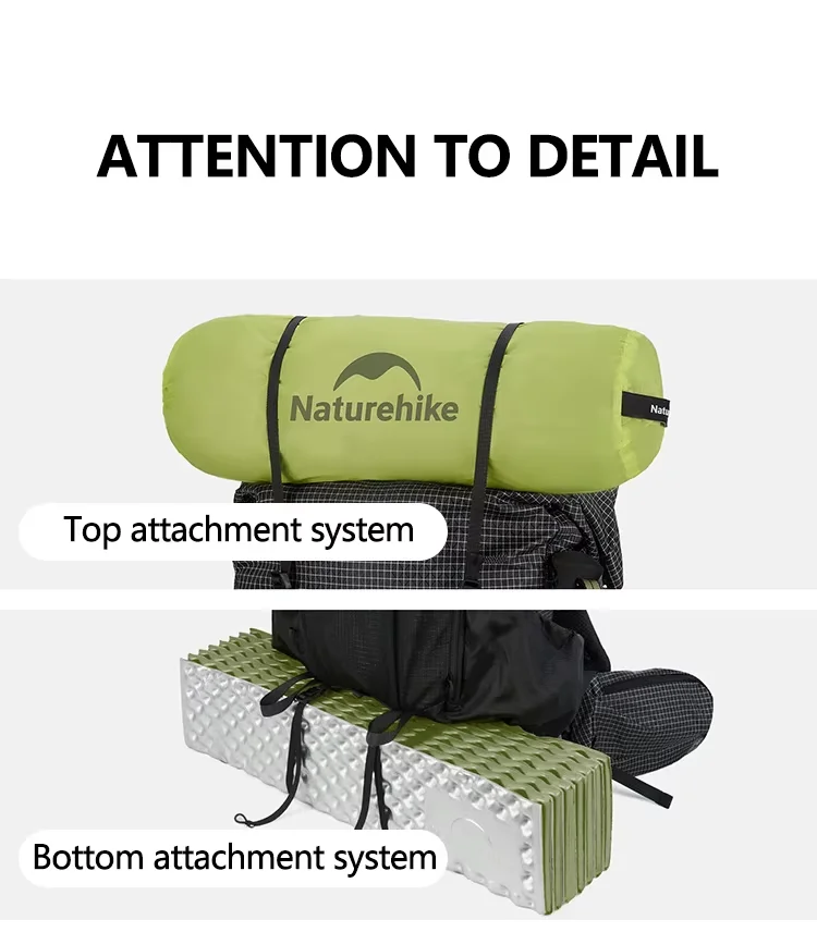 Naturehike Wanderrucksack 60+5L Große Kapazität Rock Series 2.0 Outdoor-Sporttasche Camping Klettern Reise Wasserdichter Rucksack – Detail 33