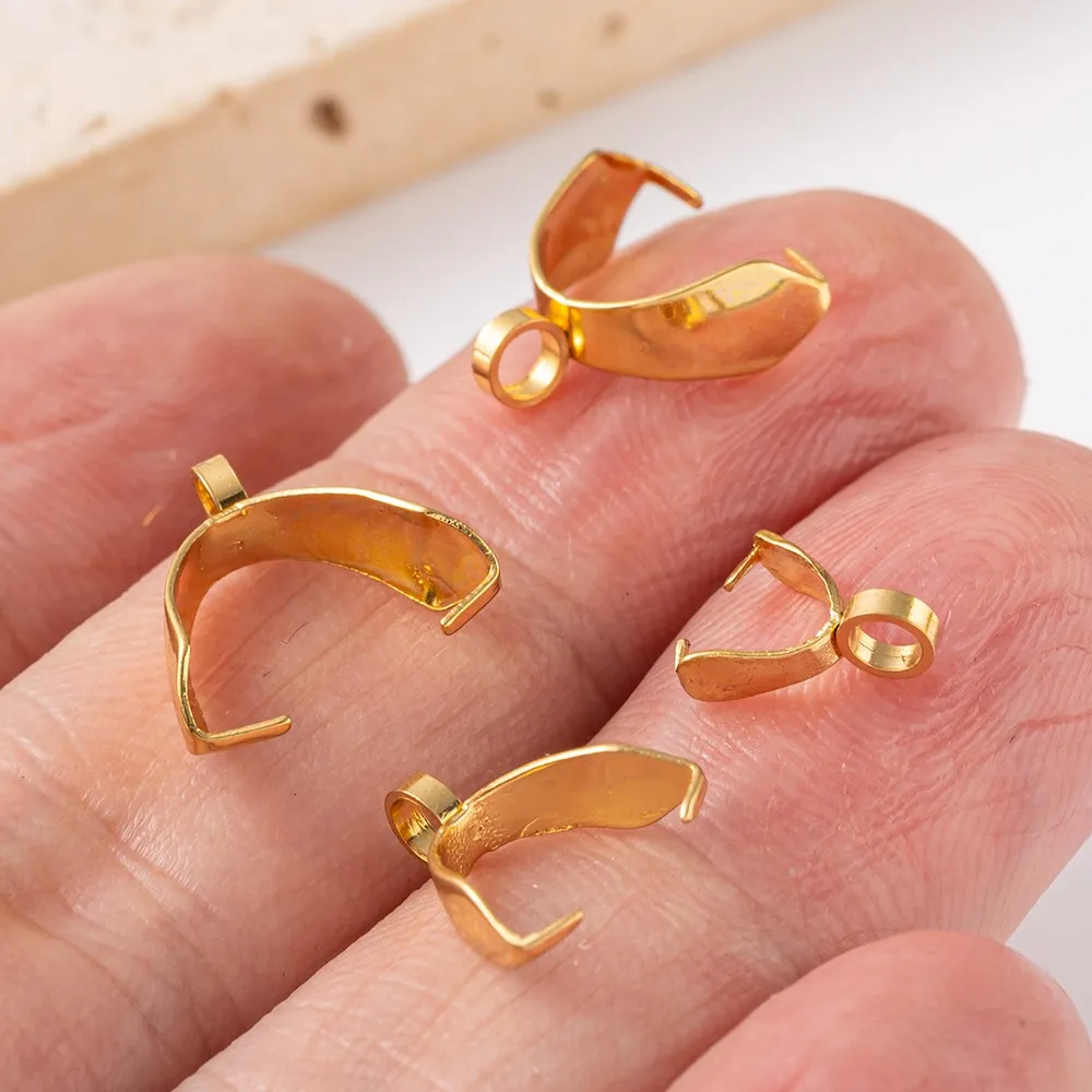 20개 스테인리스 스틸 참 펜던트 클립 클라스프 핀치 베일 클립 커넥터 DIY 펜던트 목걸이 주얼리 제작 재료