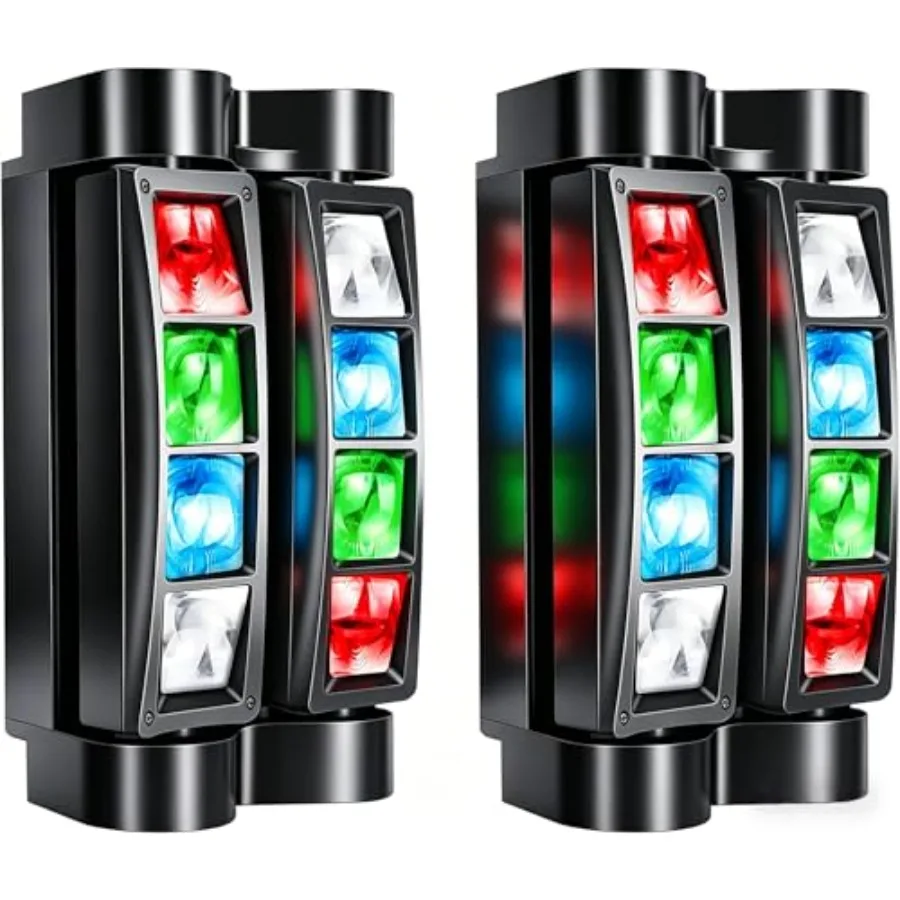 

Spider Moving Head DJ Light 8x10W LED Stage Lights RGBW Sound Activated DMX512 Control DJ Lights for Parties Club Pub Disco Liv