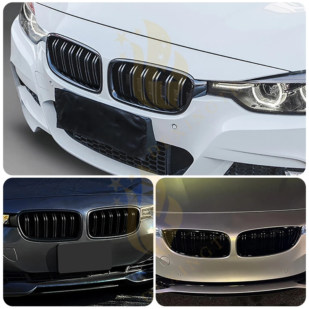 

For BMW 3 Series glossy black Racing Grills F30 Racing Grill modify glossy black dual line Racing Grills F35 parallel bars gril