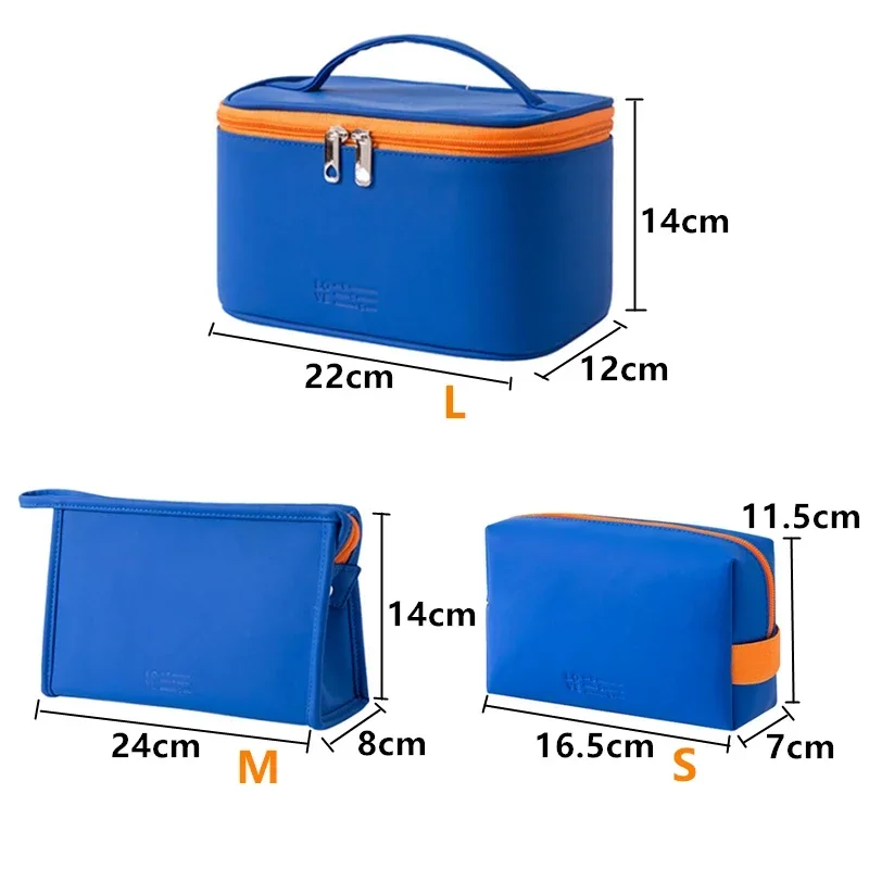 1Pcs Candy Color PU Women Cosmetic Storage Bags High Capacity Make Up Bag Zipper Travel Organizer Makeup Bag Waterproof Wash Bag