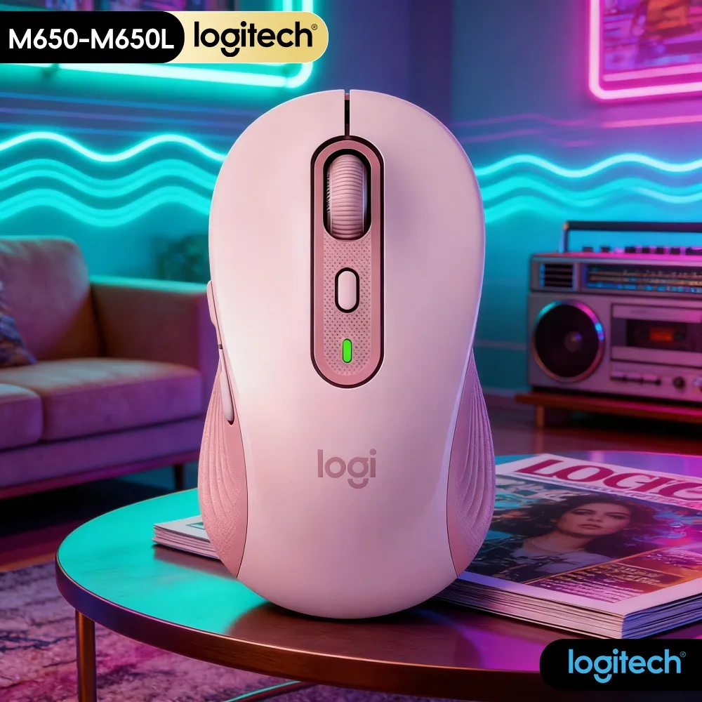 Logitech M650/M650L Wireless Mouse Comfort Hand Fit High Accuracy Optical Tracking Smartwheel Scroll Business Office Worker Use