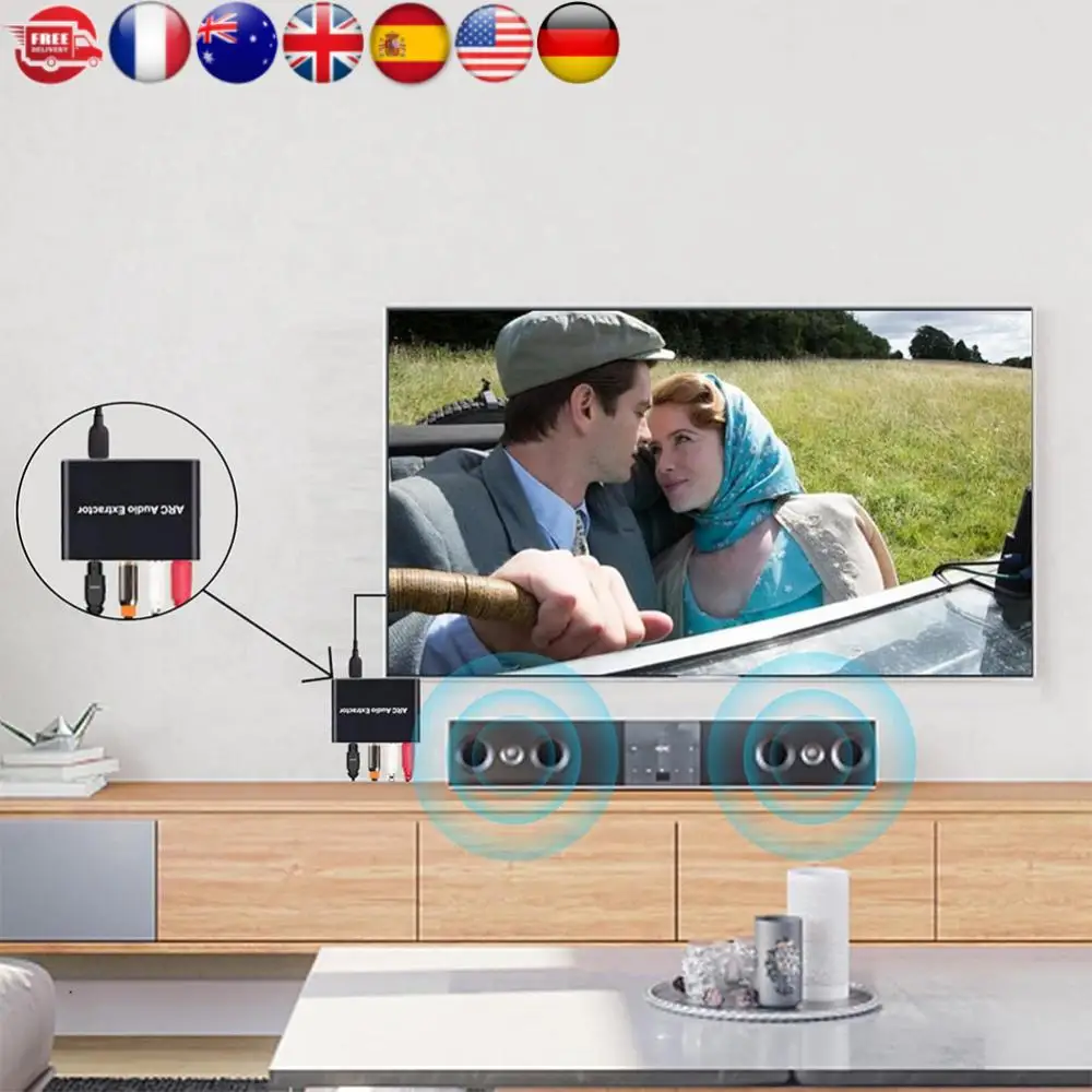 ARC Return Channel Converter ARC zu SPDIF Koaxial L/R Stereo 3,5 mm Klinke Audio Adapter für HDTV Soundbar Verstärker