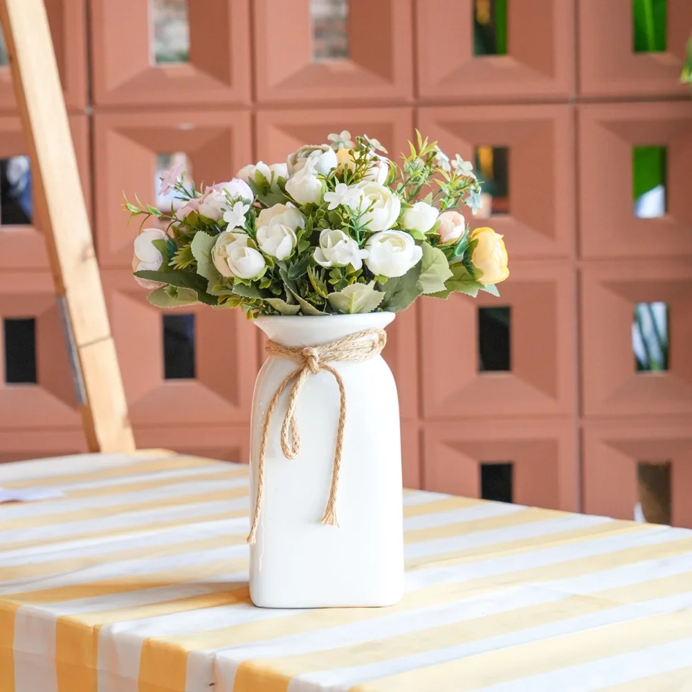 

Artificial Flowers Tea Rose Buds Bouquet Diy Candy Box Home Room Decoration Festival Garland Wedding Wreath Silk Hydrangea Fake