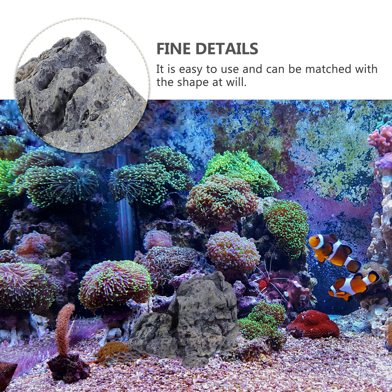 

Aquarium Stone Ornaments Fish Tank Decor Realistic Resin Air Lifelike Simulation