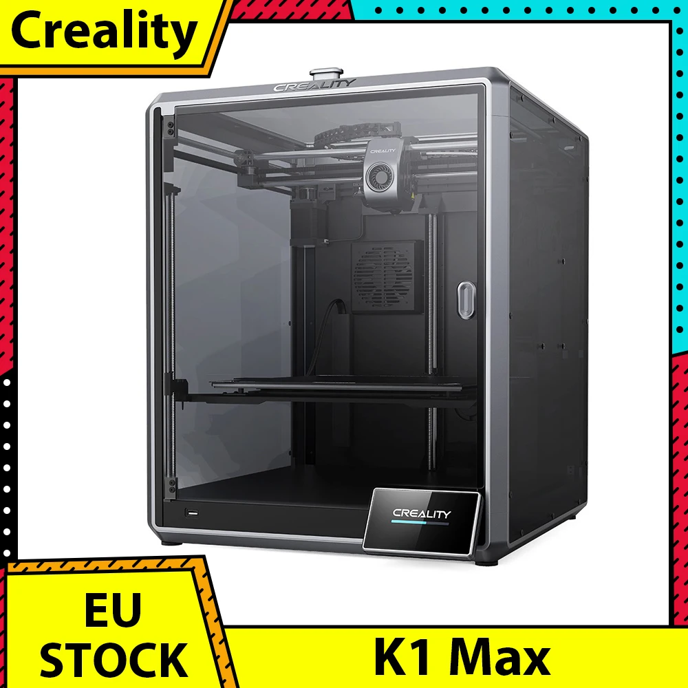 Creality K1 Max 3D Printer, Auto Leveling, Max 600mm/s Printing Speed, Direct Drive Extruder, Touchscreen, 300*300*300mm