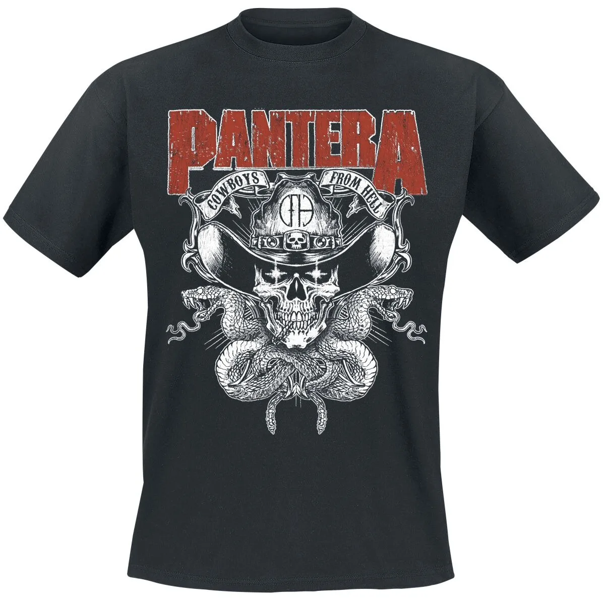 Pantera Snake Logo T-Shirt, Thrash Metal T-Shirt mit Farbverlauf-Namen und Leuchtendem Emblem-Print, Metal-Fan-Merchandise – Detail 6
