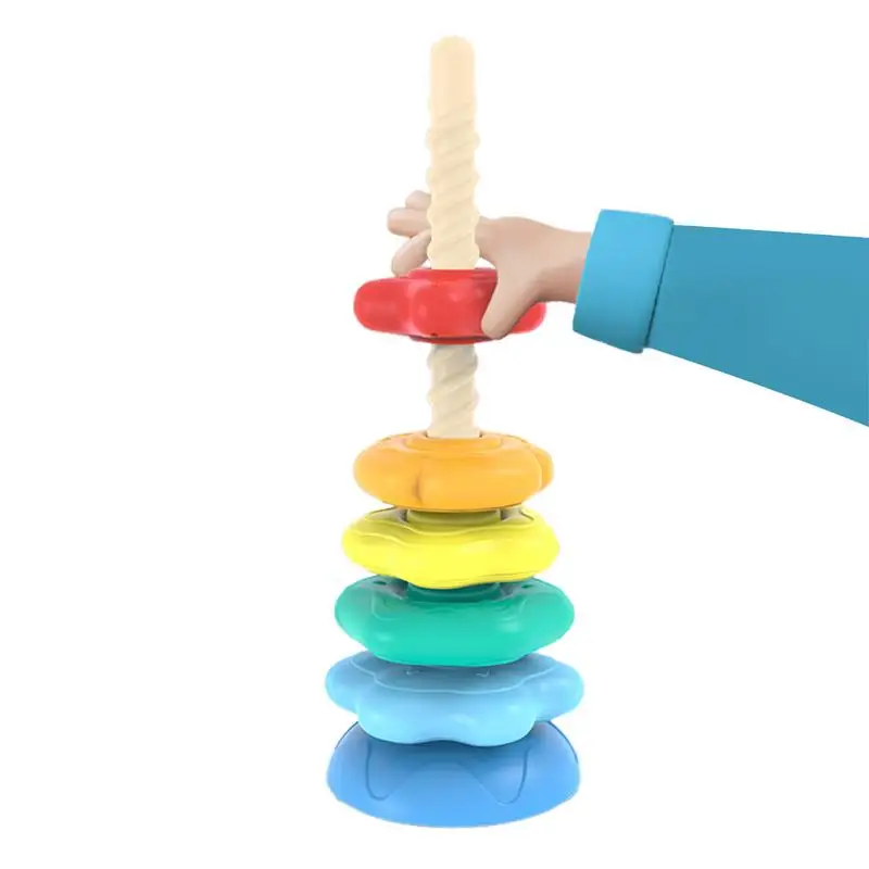 Rainbow Ring Stacker Toys Ring Stacker Interactive Toy Educational And Interactive Learning Stack Toys For Kids Girls Boys