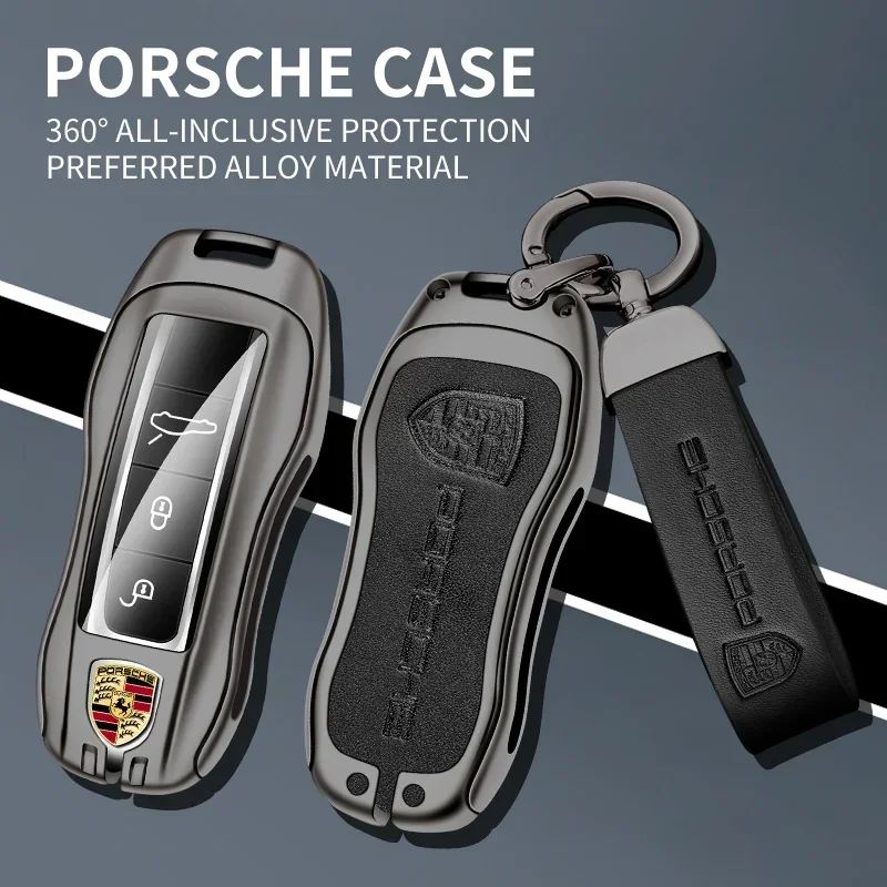 Zinc Alloy Car Key Case Cover Remote Shell For Porsche 958 Macan 911 Panamera 996 991 Boxster 987 997 2019 2020 Auto Accessories