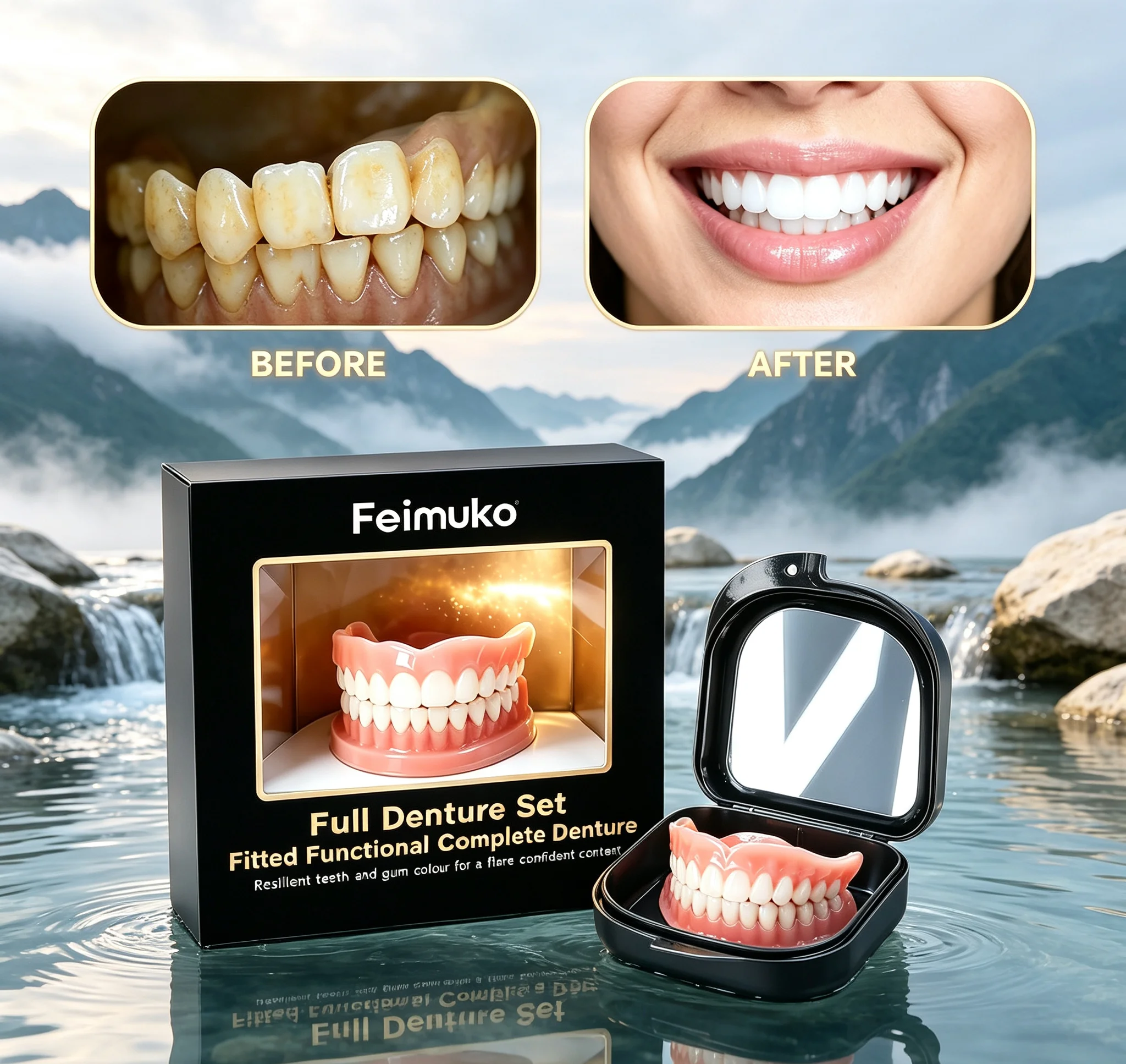 Prothèses dentaires en silicone sur mesure de qualité supérieure, dents artificielles réalistes, port confortable, améliore l'estime de soi et la santé dentaire